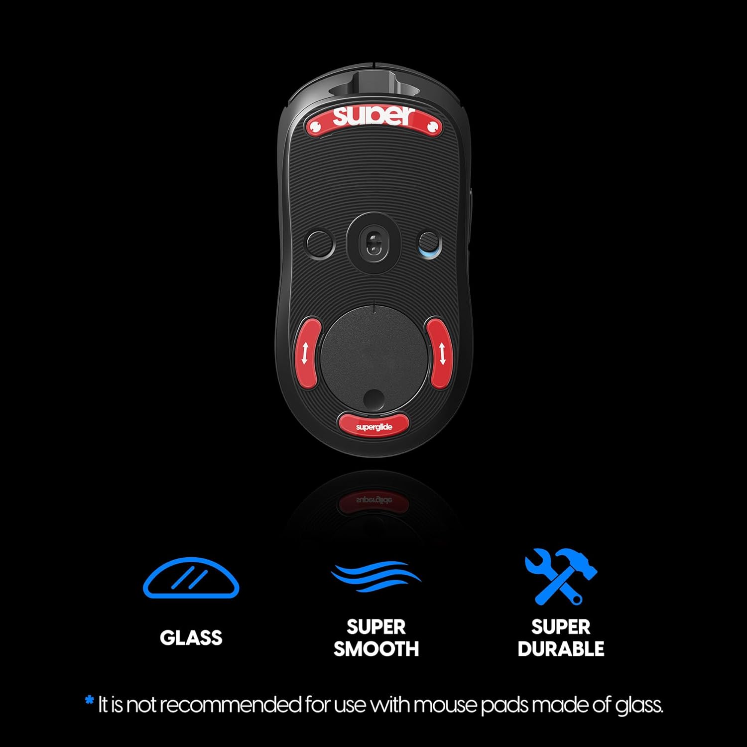A large marketing image providing additional information about the product Pulsar Superglide 2 Mouse Skate for Logitech G Pro Wireless - Red - Additional alt info not provided