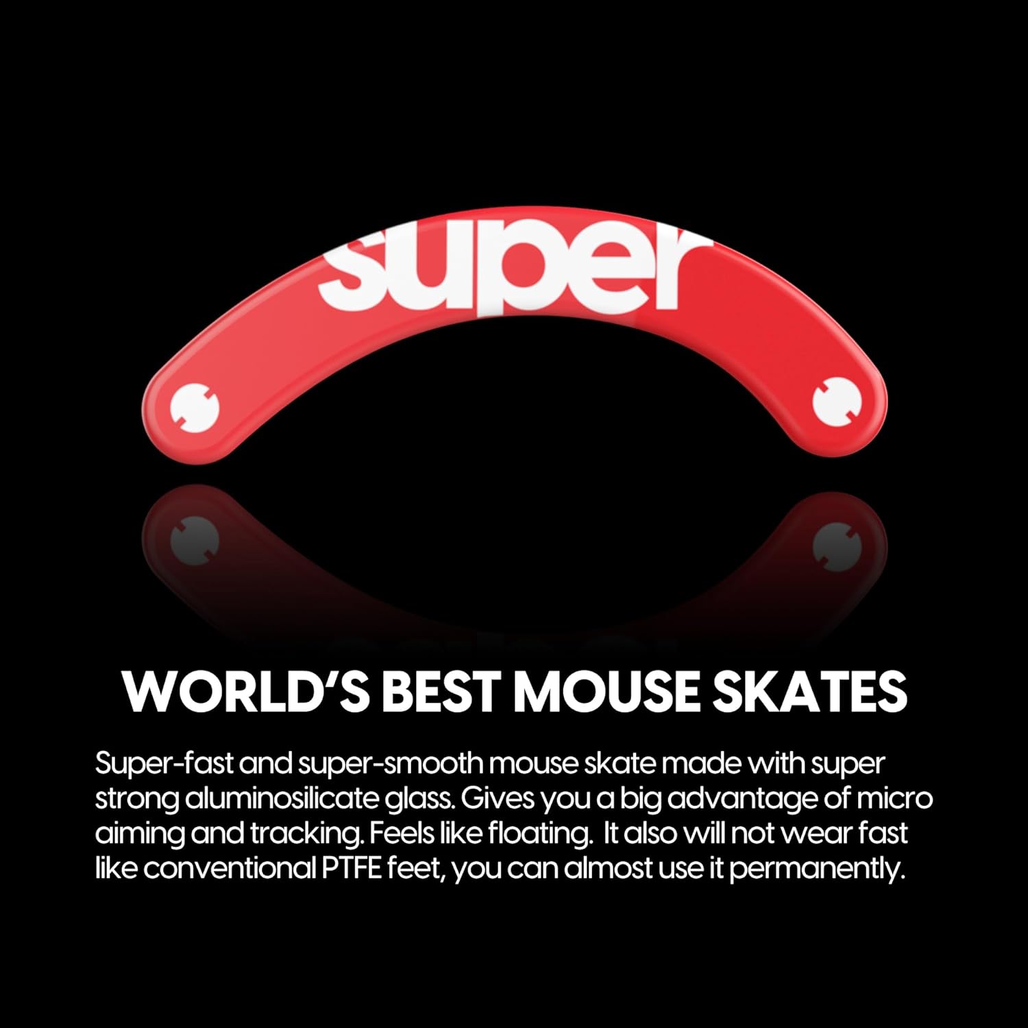 A large marketing image providing additional information about the product Pulsar Superglide 2 Mouse Skate for Logitech G703 / G603 / G403 - Red - Additional alt info not provided