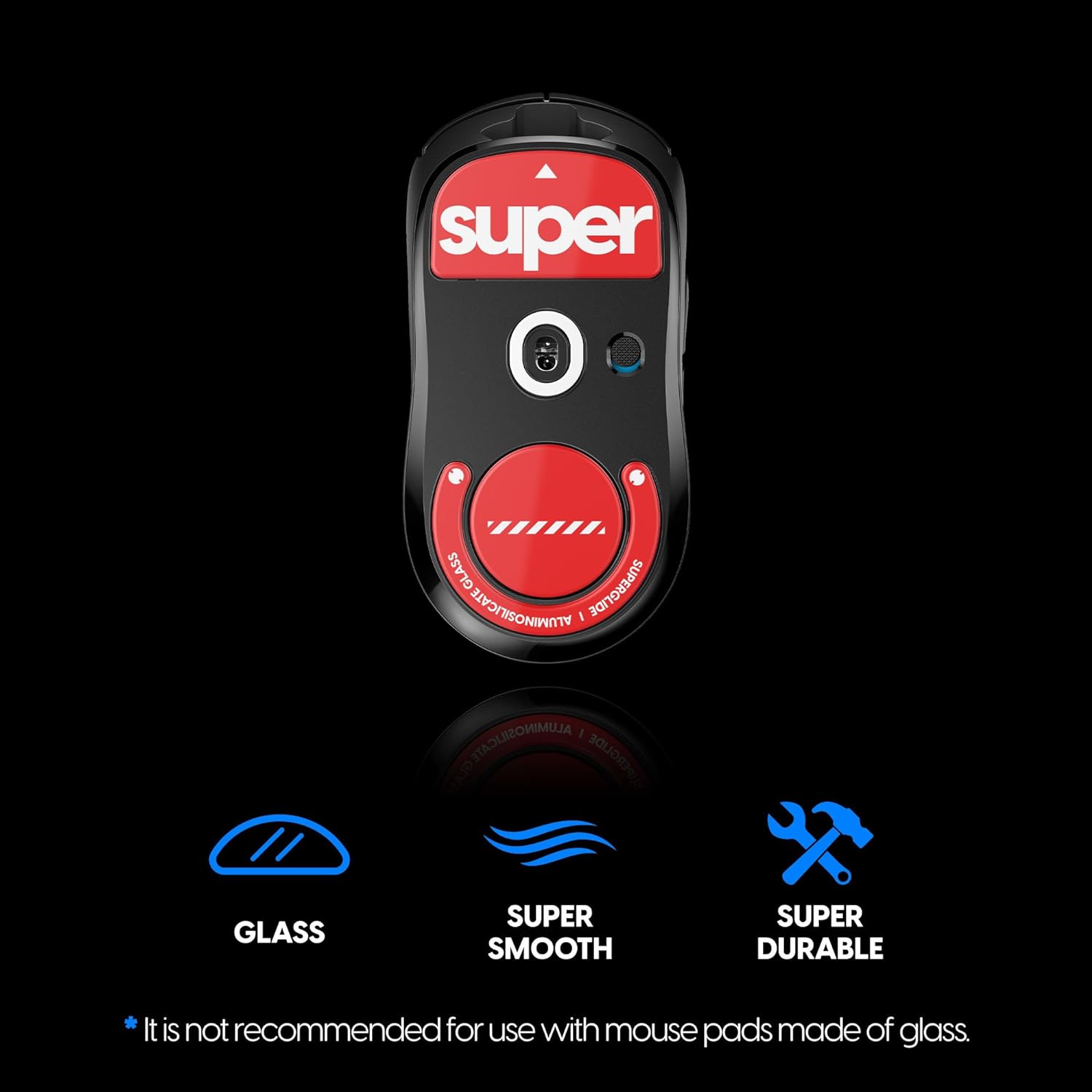 A large marketing image providing additional information about the product Pulsar Superglide 2 Mouse Skate for Logitech G Pro X Superlight - Red - Additional alt info not provided
