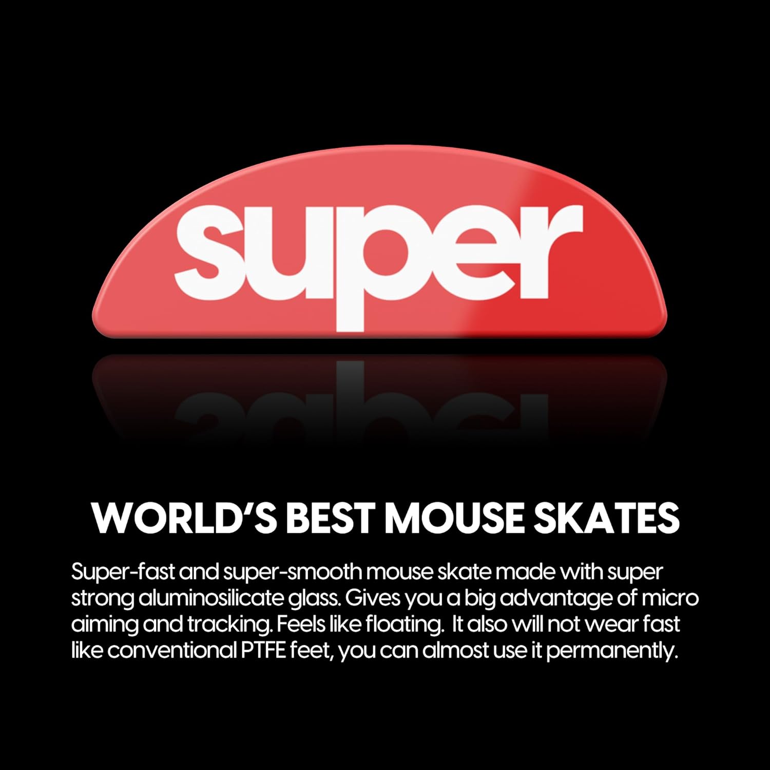 A large marketing image providing additional information about the product Pulsar Superglide 2 Mouse Skate for Pulsar Xlite Wireless - Red - Additional alt info not provided