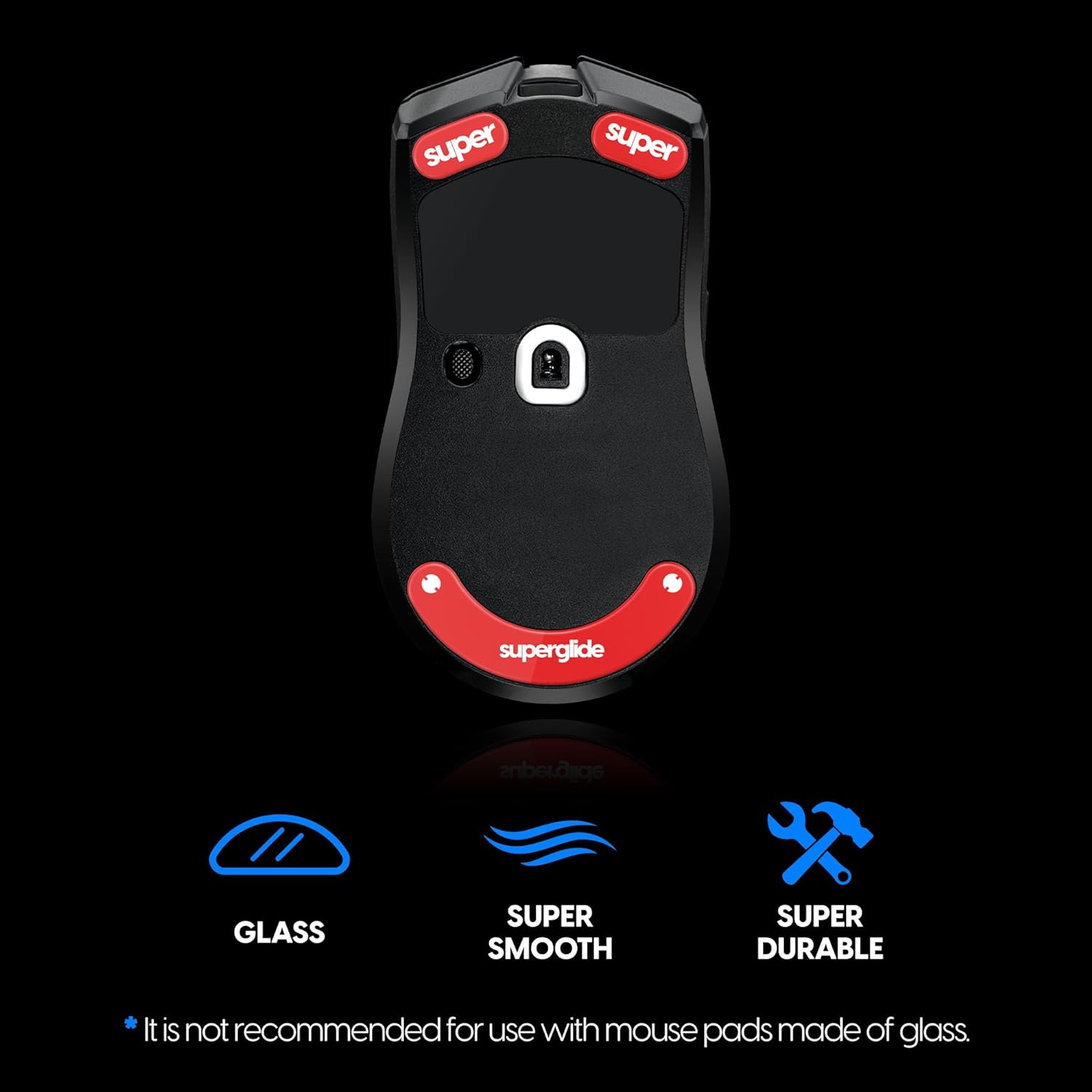 A large marketing image providing additional information about the product Pulsar Superglide 2 Mouse Skate for Razer Viper V2 Pro - Red - Additional alt info not provided
