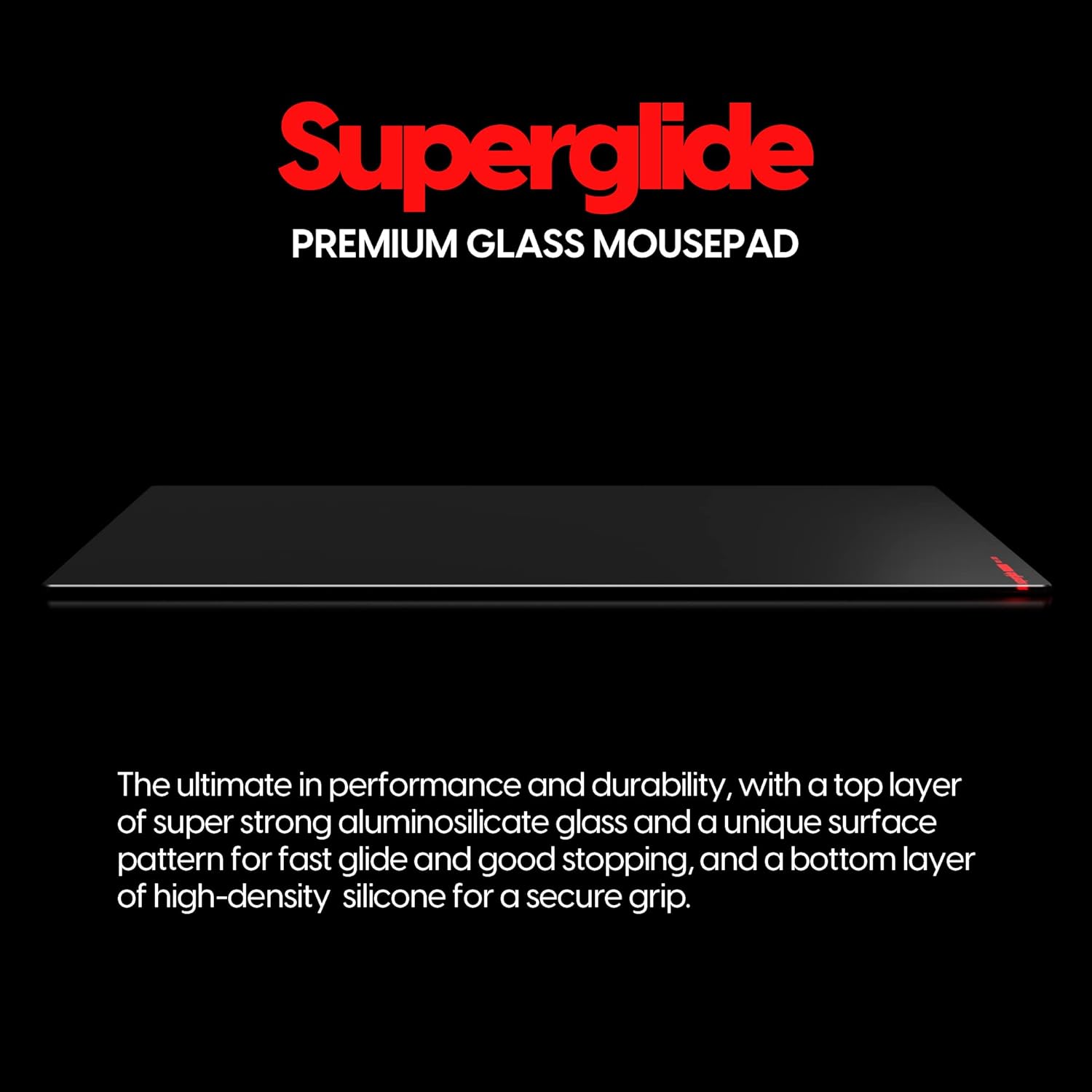 A large marketing image providing additional information about the product Pulsar Superglide Pad XL - Black - Additional alt info not provided