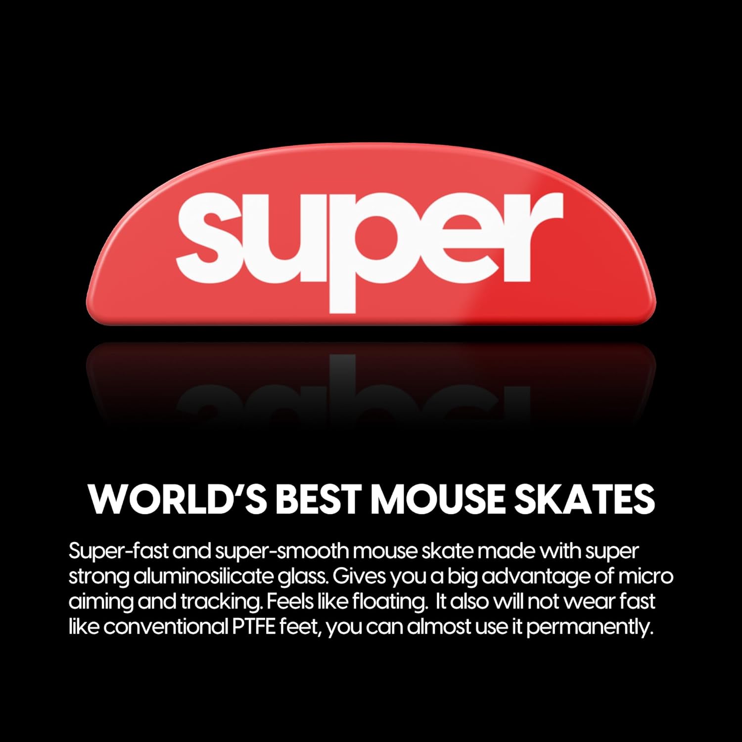 A large marketing image providing additional information about the product Pulsar Superglide 2 Mouse Skate for X2 / X2V2 Wireless - Red - Additional alt info not provided
