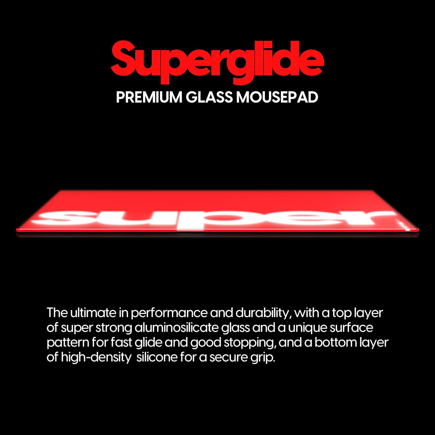 A large marketing image providing additional information about the product Pulsar Superglide Pad L - Red - Additional alt info not provided