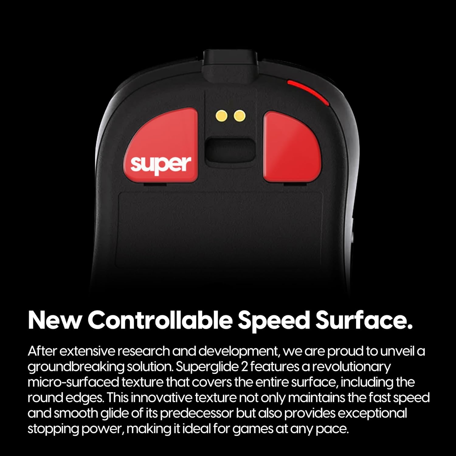 A large marketing image providing additional information about the product Pulsar Superglide 2 for Zowie EC Wireless Series - Red - Additional alt info not provided