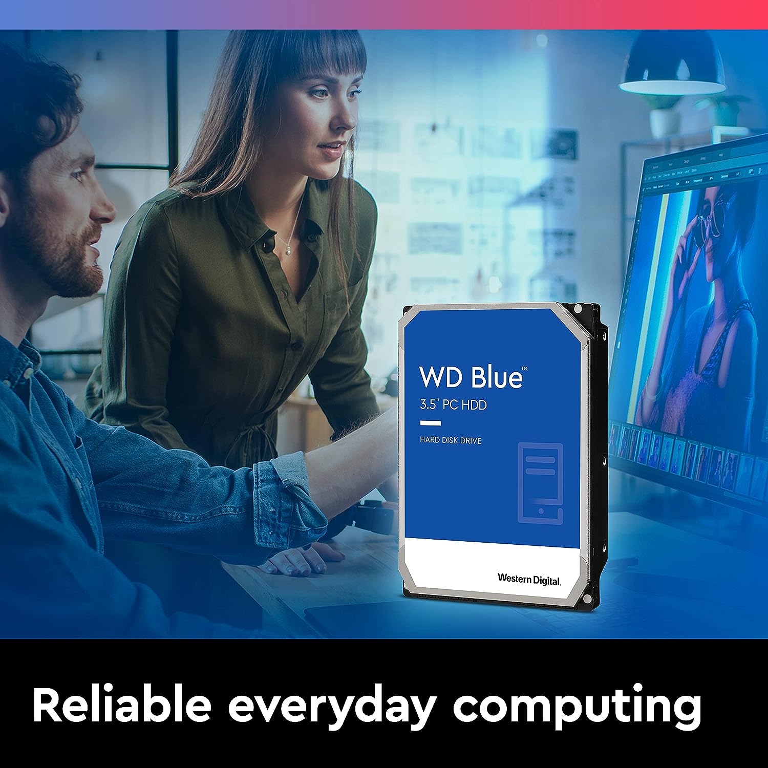A large marketing image providing additional information about the product WD Blue 3.5" Desktop HDD - 3TB 256MB - Additional alt info not provided