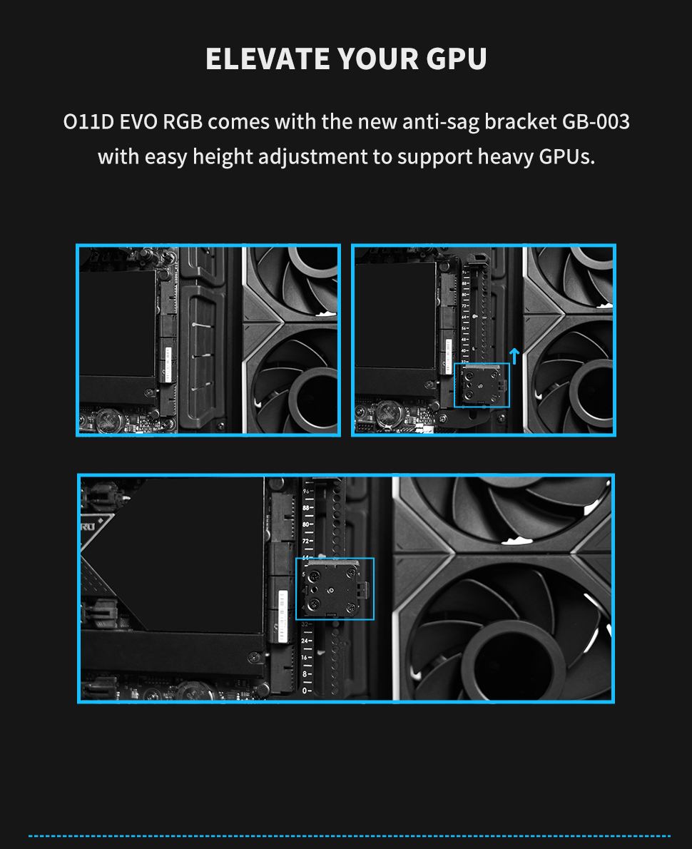 A large marketing image providing additional information about the product Lian Li O11D EVO RGB Mid Tower Case - White - Additional alt info not provided