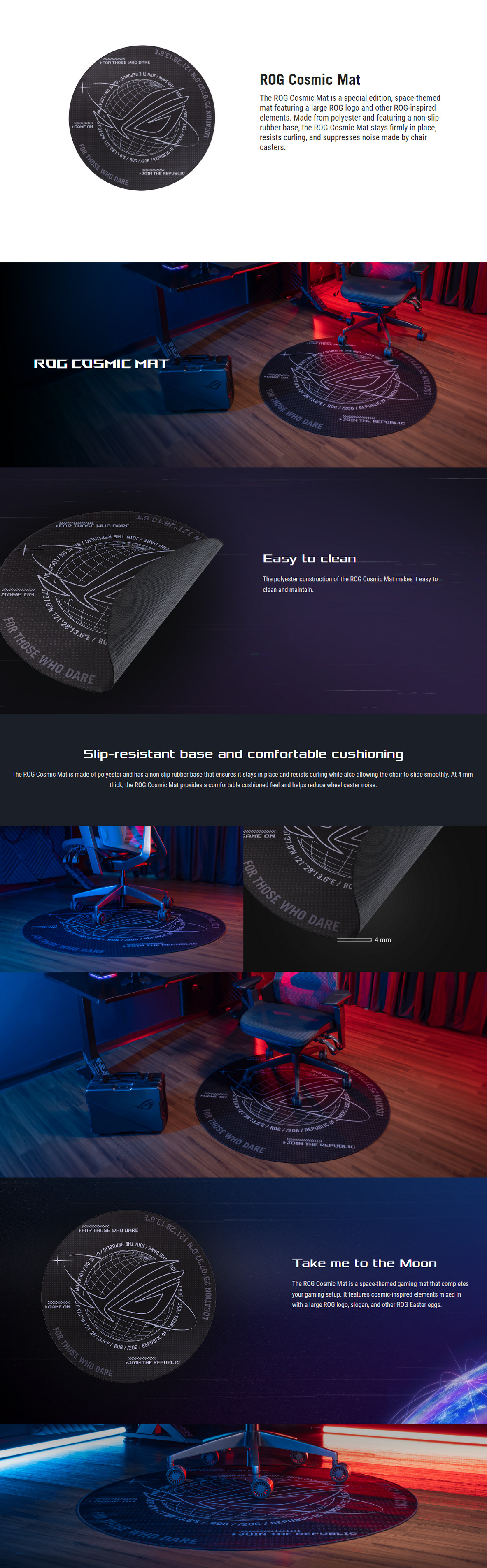 A large marketing image providing additional information about the product ASUS ROG Cosmic Mat - Additional alt info not provided