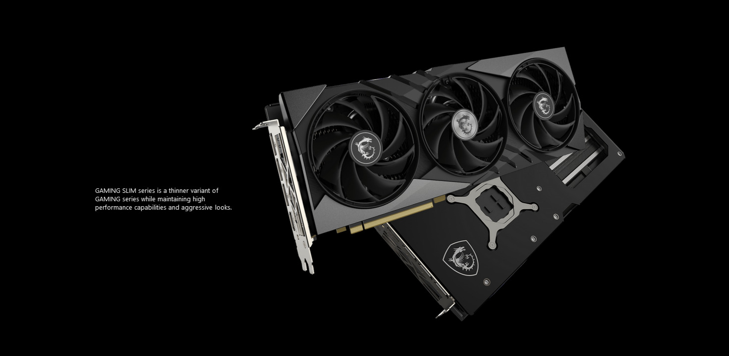 A large marketing image providing additional information about the product MSI GeForce RTX 4070 Ti SUPER  Gaming X Slim 16GB GDDR6X - Additional alt info not provided