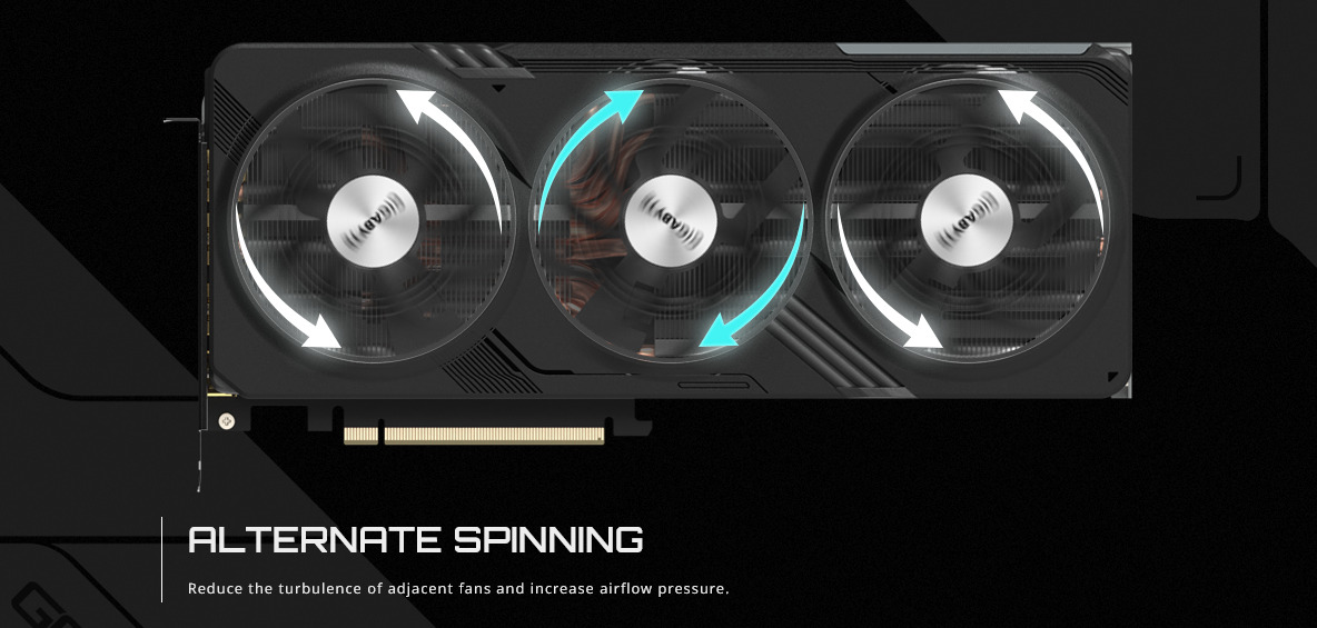 A large marketing image providing additional information about the product Gigabyte GeForce RTX 4070 SUPER Gaming OC 12GB GDDR6X  - Additional alt info not provided