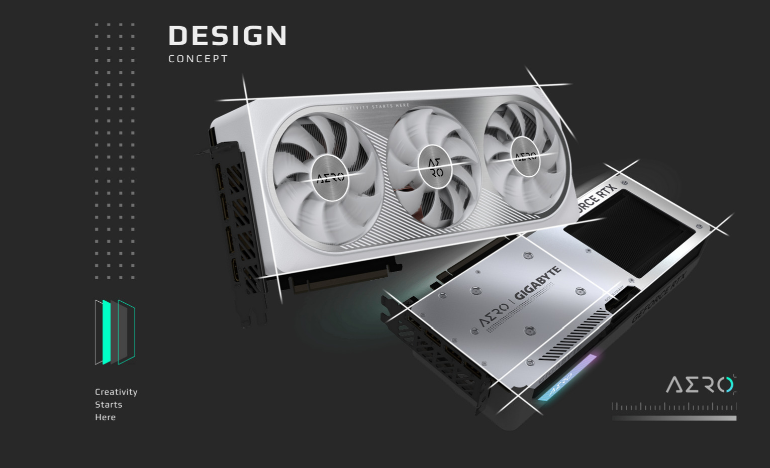 A large marketing image providing additional information about the product Gigabyte GeForce RTX 4070 SUPER Aero OC 12GB GDDR6X  - Additional alt info not provided