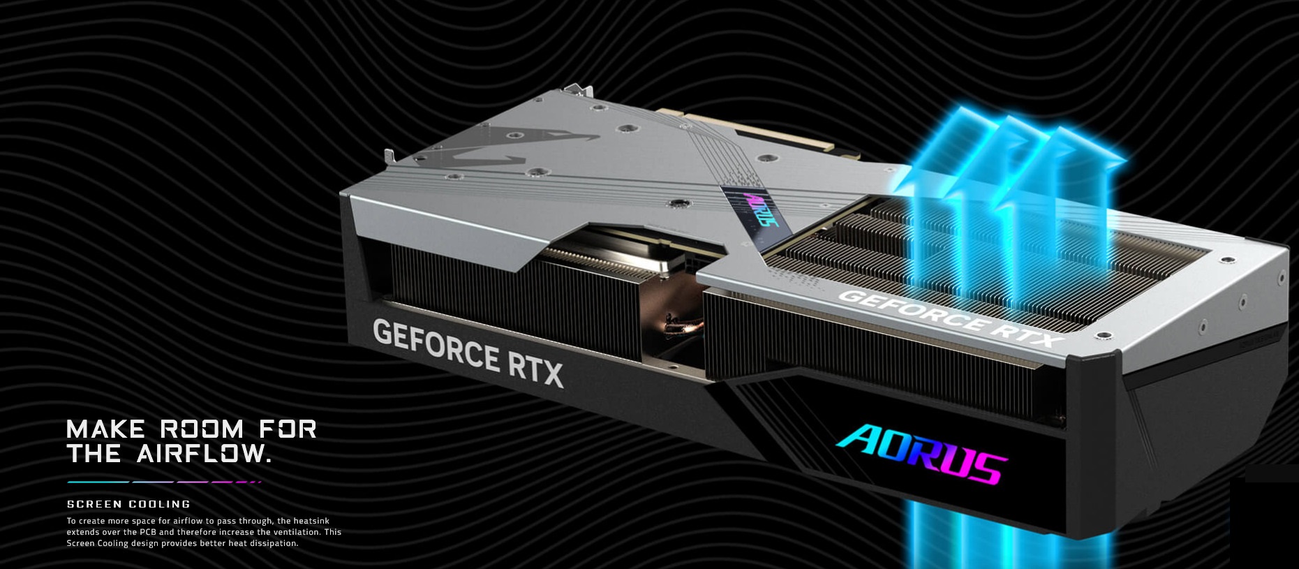 A large marketing image providing additional information about the product Gigabyte GeForce RTX 4070 Ti SUPER Aorus Master 16GB GDDR6X  - Additional alt info not provided