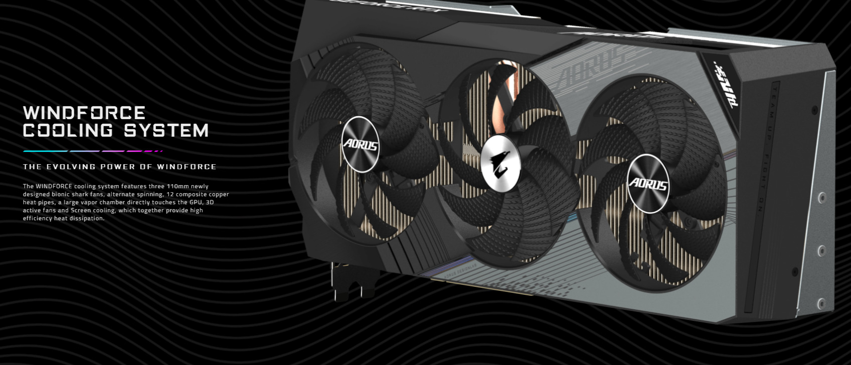 A large marketing image providing additional information about the product Gigabyte GeForce RTX 4080 SUPER Aorus Master 16GB GDDR6X - Additional alt info not provided