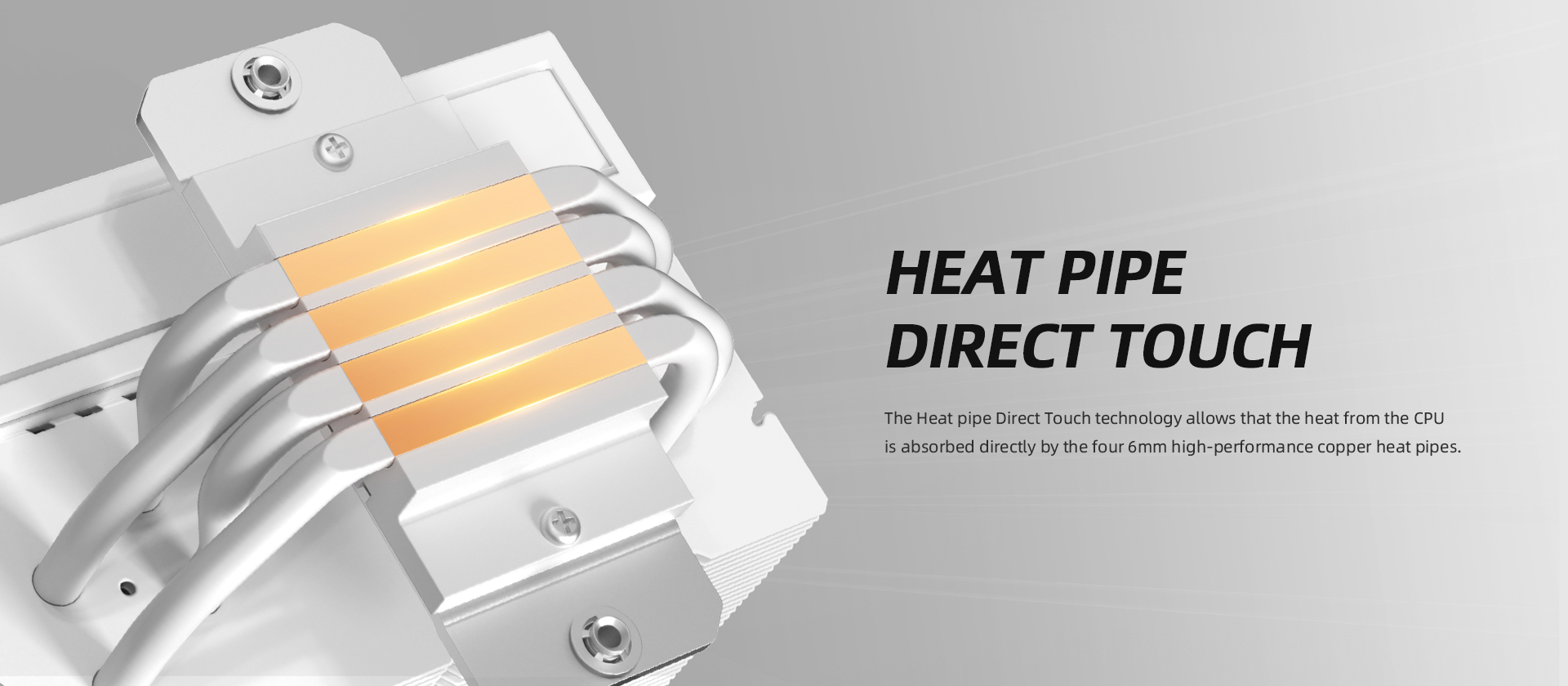 A large marketing image providing additional information about the product ID-COOLING FROZN A410 CPU Cooler - White - Additional alt info not provided