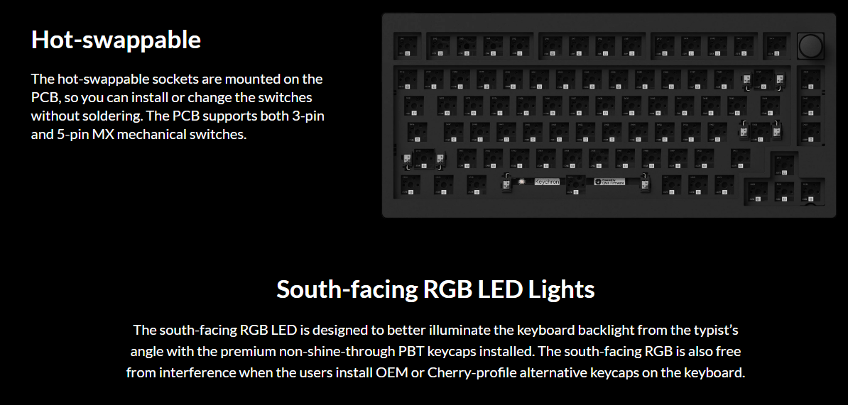 A large marketing image providing additional information about the product Keychron V1 Max QMK/VIA Wireless Custom Mechanical Keyboard - Carbon Black (Red Switch) - Additional alt info not provided
