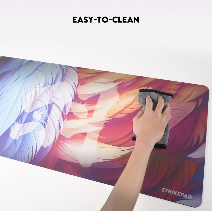 A large marketing image providing additional information about the product Fantech MST901 Full Size Holographic Mousemat Anti-Slip Rubber Desk Mouse Pad - Additional alt info not provided