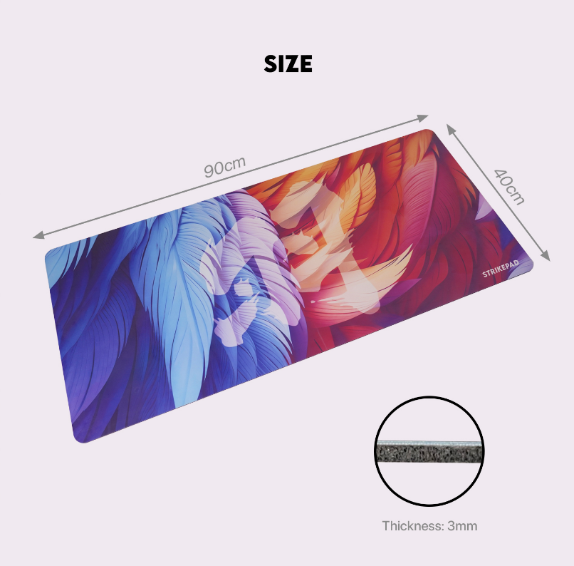 A large marketing image providing additional information about the product Fantech MST901 Full Size Holographic Mousemat Anti-Slip Rubber Desk Mouse Pad - Additional alt info not provided