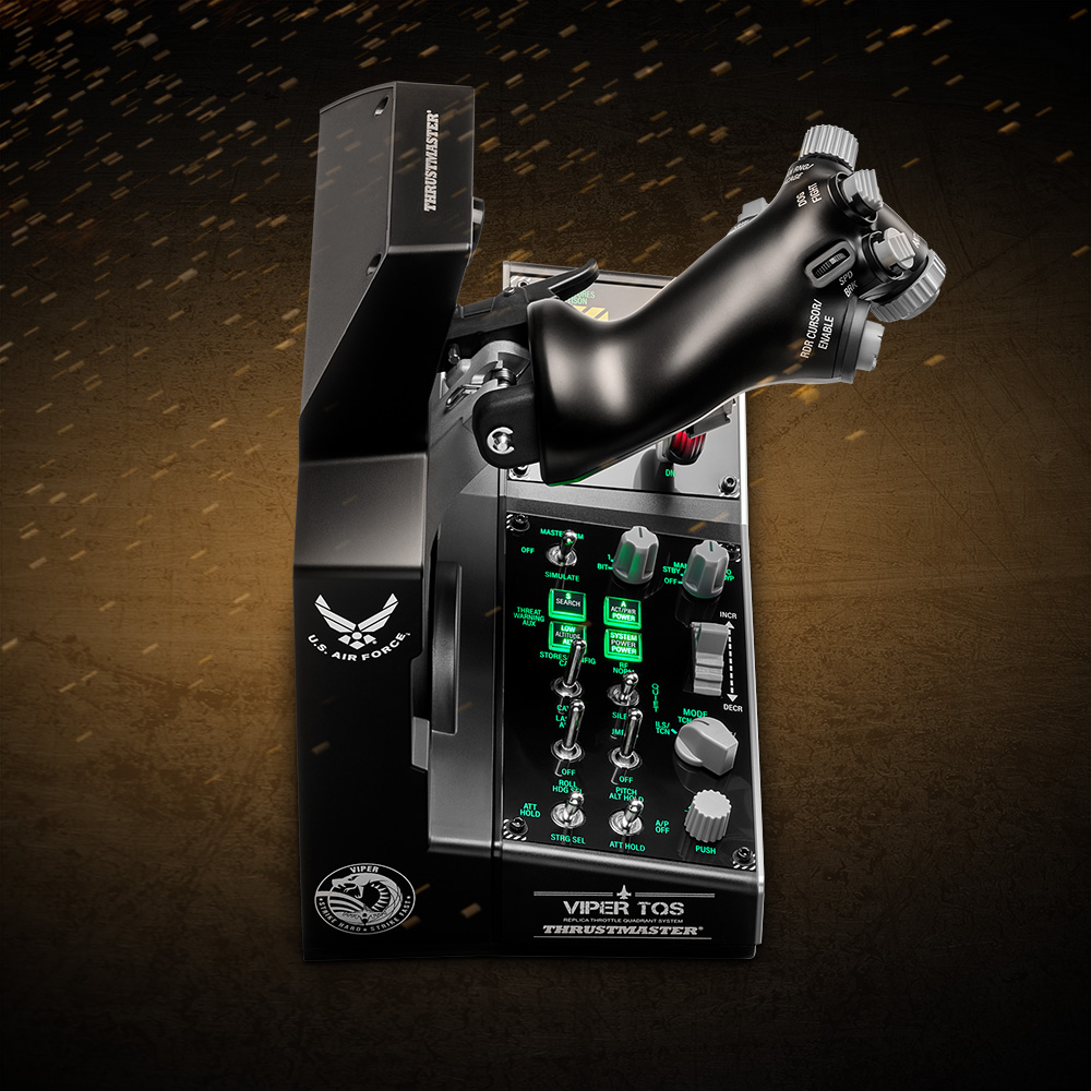 A large marketing image providing additional information about the product Thrustmaster Viper TQS Misson Pack - Throttle & Controls for PC - Additional alt info not provided