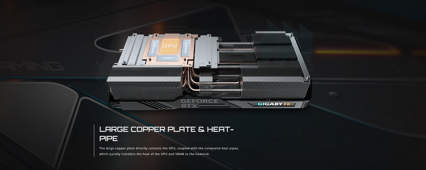 A large marketing image providing additional information about the product Gigabyte GeForce RTX 4080 SUPER Gaming OC 16GB GDDR6X  - Additional alt info not provided