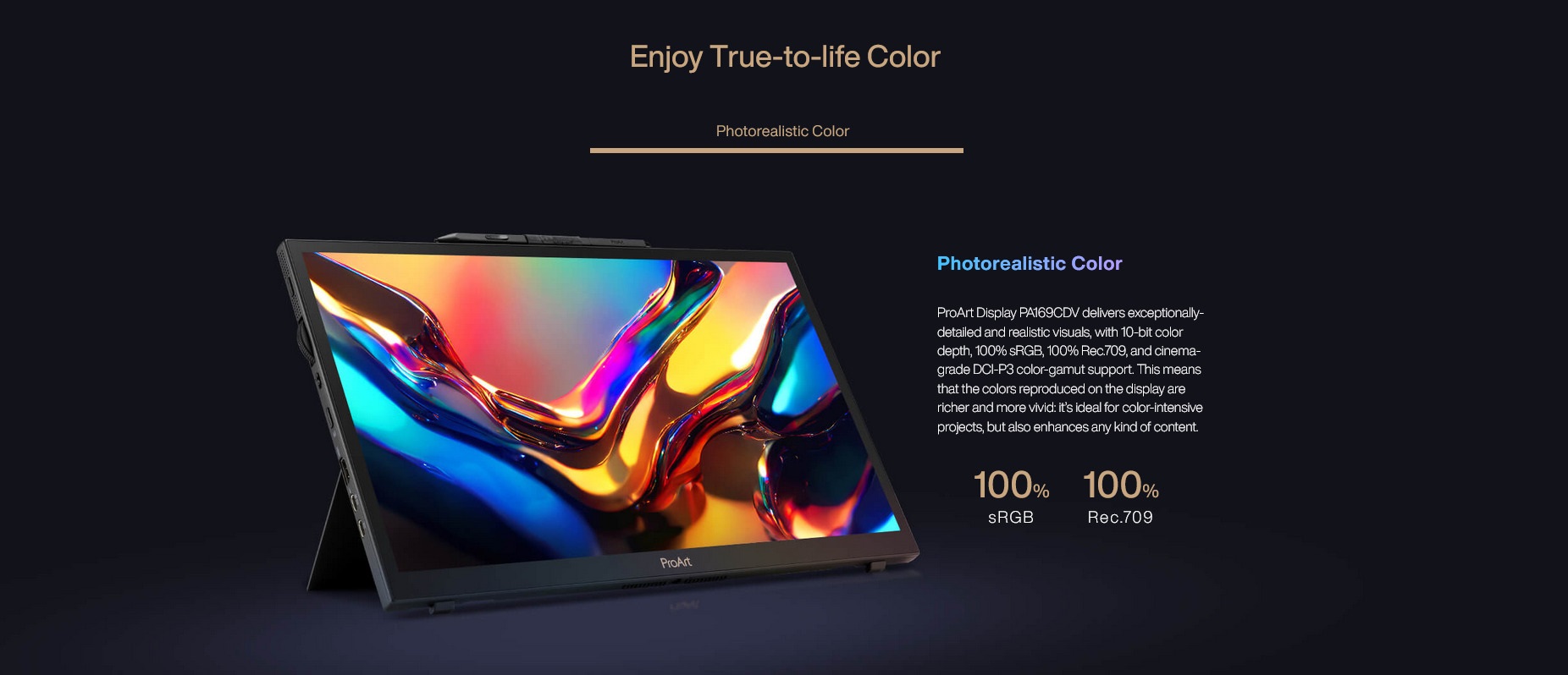 A large marketing image providing additional information about the product ASUS ProArt PA169CDV 15.6" UHD 60Hz IPS Touch Monitor - Additional alt info not provided