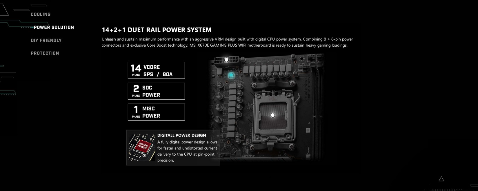A large marketing image providing additional information about the product MSI X670E Gaming Plus WIFI AM5 ATX Desktop Motherboard - Additional alt info not provided