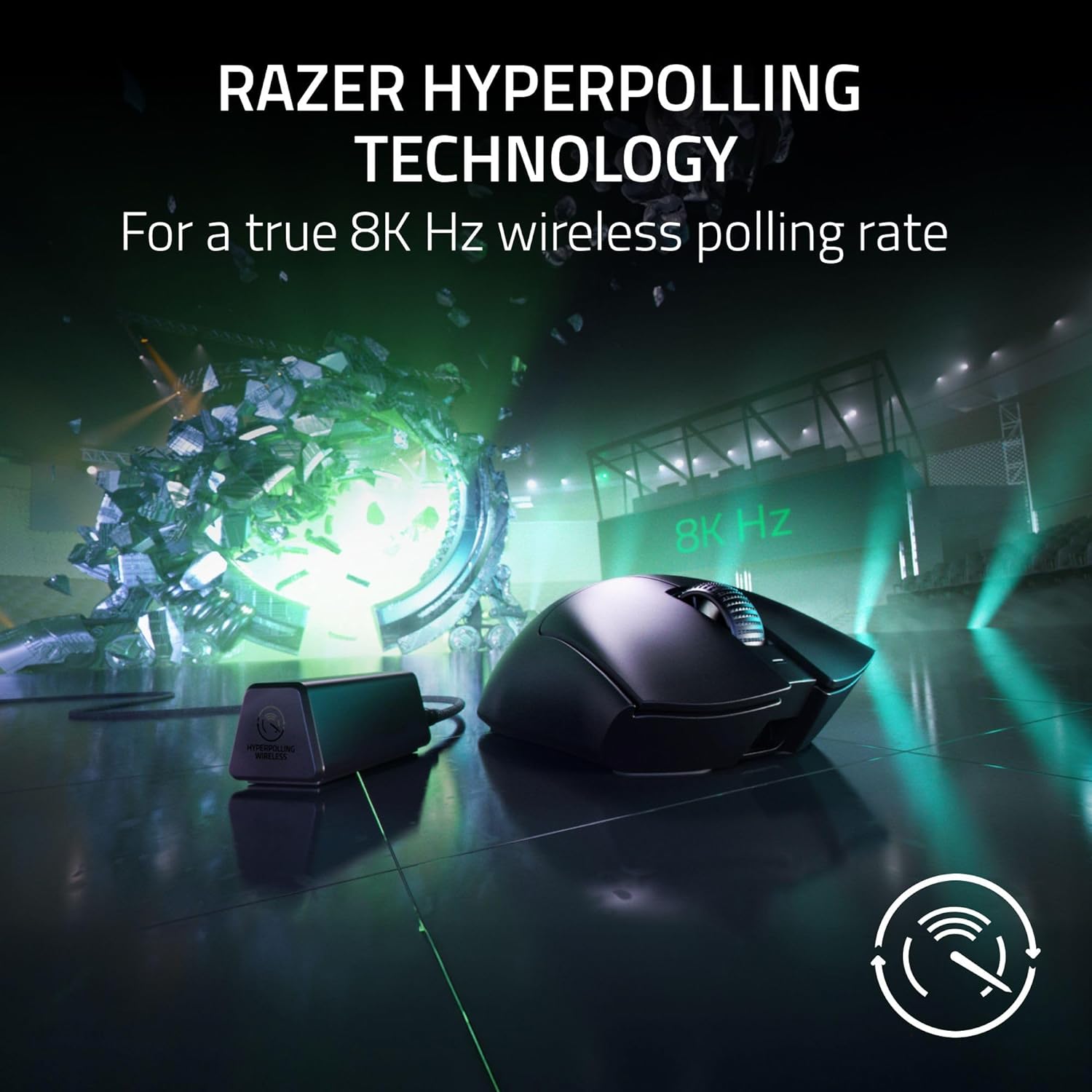 A large marketing image providing additional information about the product Razer DeathAdder V3 Pro + HyperPolling Wireless Dongle Bundle - Additional alt info not provided