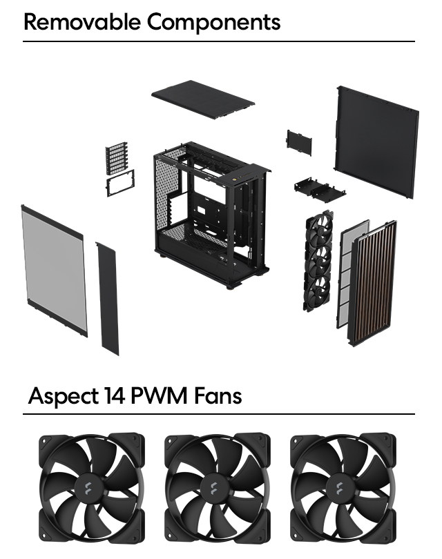 A large marketing image providing additional information about the product Fractal Design North XL TG Dark Tint Full Tower Case - Charcoal Black - Additional alt info not provided