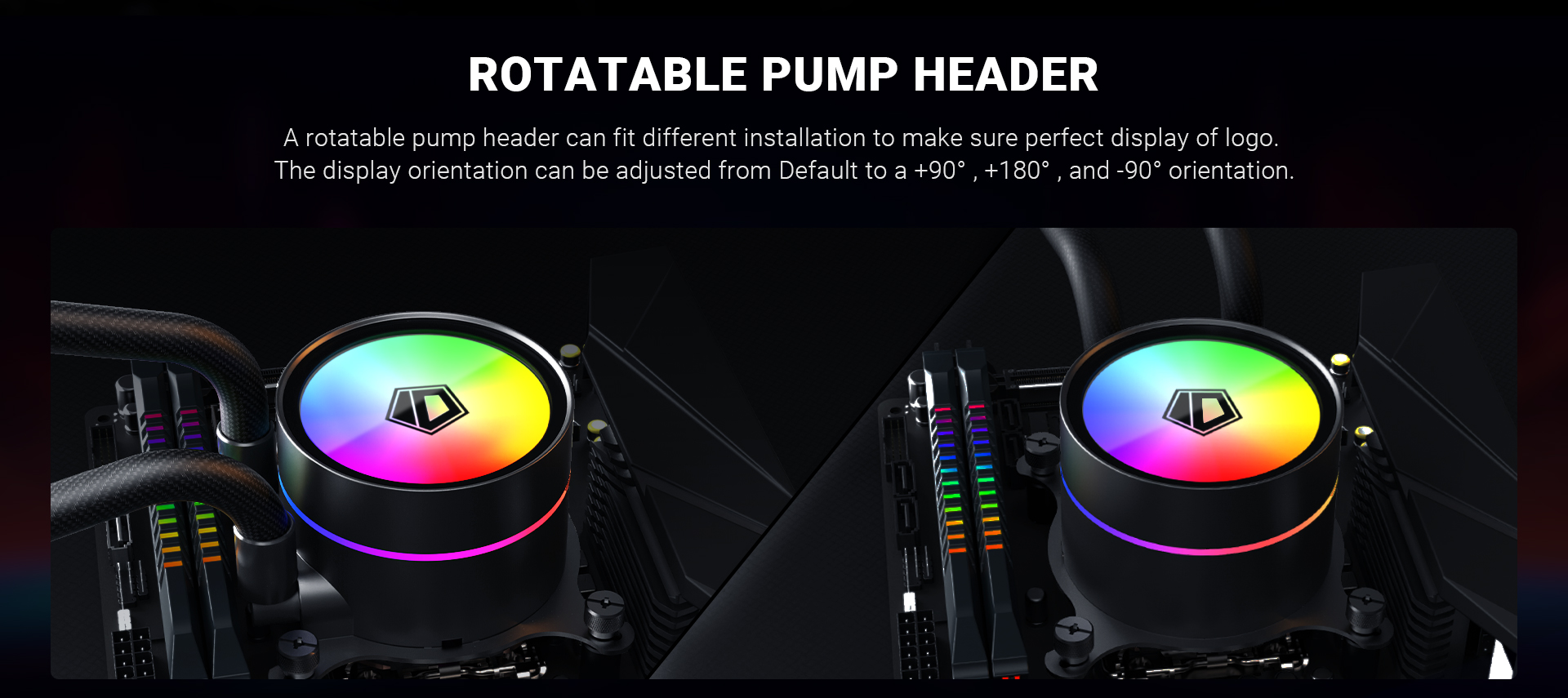 A large marketing image providing additional information about the product ID-COOLING ZoomFlow 240 XT V2 240mm ARGB AIO CPU Liquid Cooler - Black - Additional alt info not provided