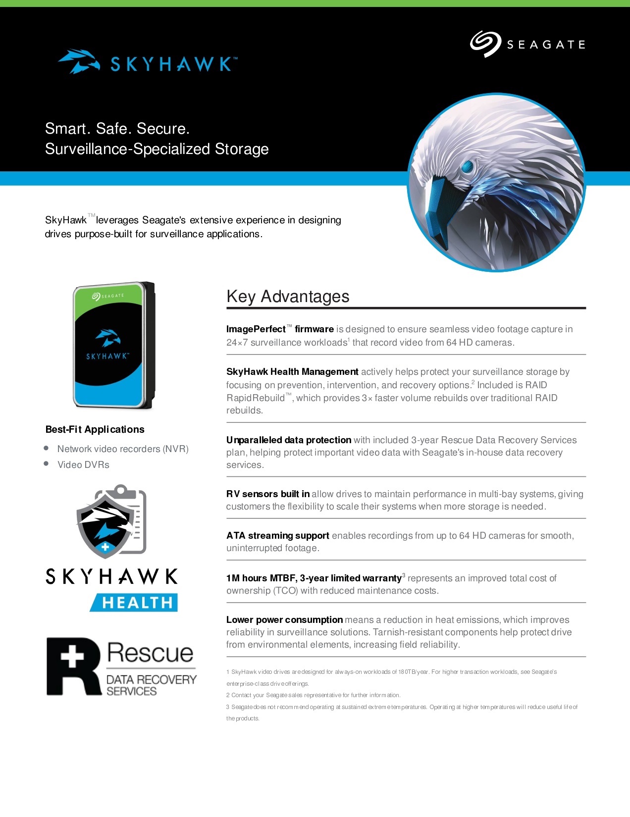 A large marketing image providing additional information about the product Seagate SkyHawk 3.5" Surveillance HDD - 2TB 256MB - Additional alt info not provided