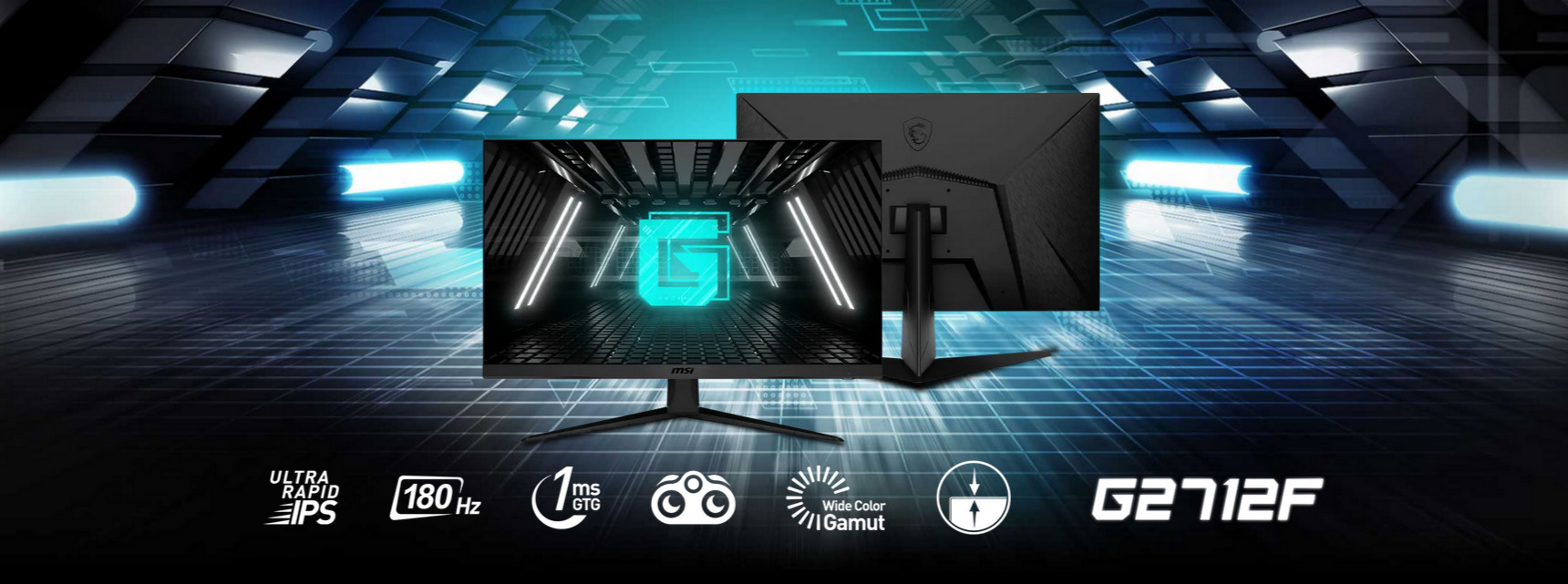 A large marketing image providing additional information about the product MSI G2712F 27" FHD 180Hz IPS Monitor - Additional alt info not provided