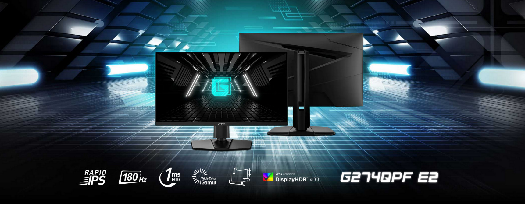 A large marketing image providing additional information about the product MSI G274QPF-E2 27" WQHD 180Hz IPS Monitor - Additional alt info not provided
