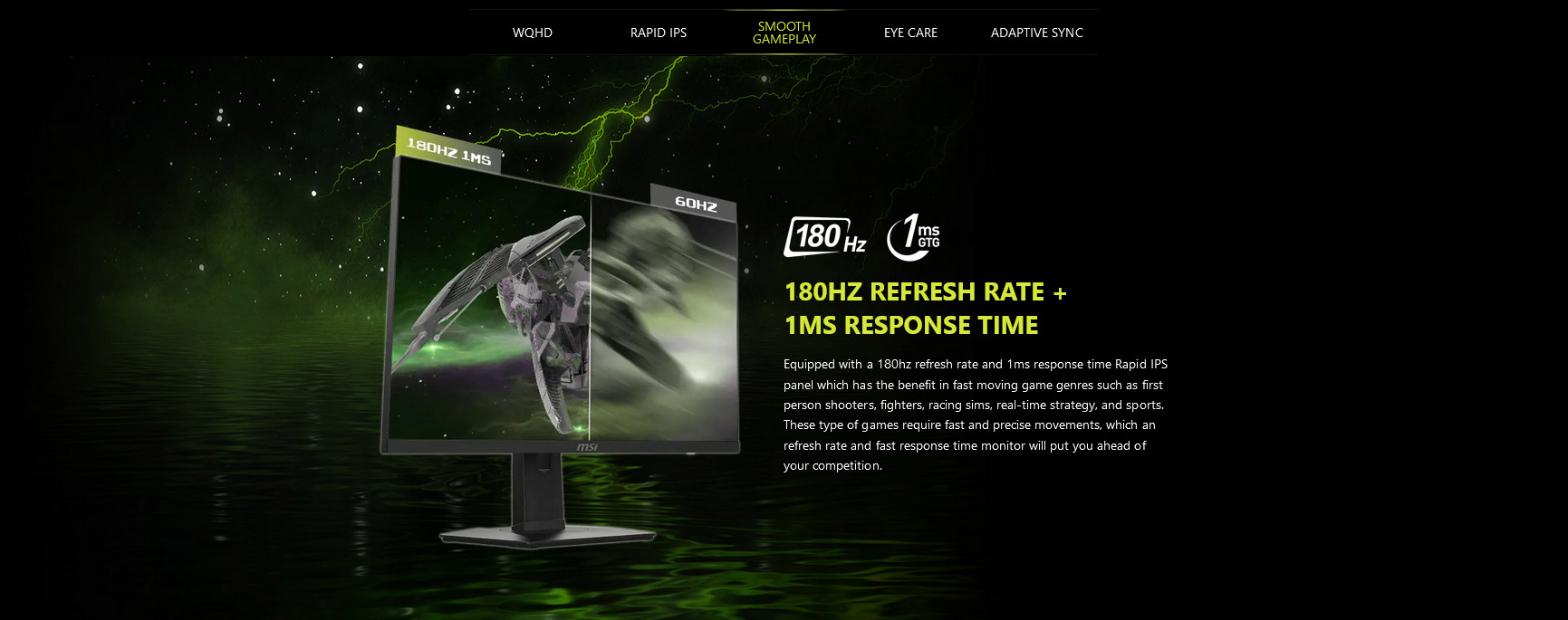 A large marketing image providing additional information about the product MSI MAG 274QRF-QD-E2 27" WQHD 180Hz IPS Monitor - Additional alt info not provided