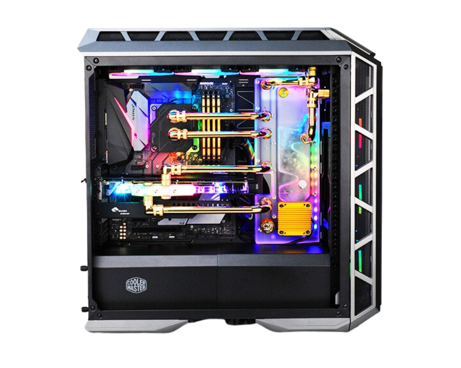 A large marketing image providing additional information about the product Bykski Cooler Master H500P RBW Water Distribution Board - Additional alt info not provided