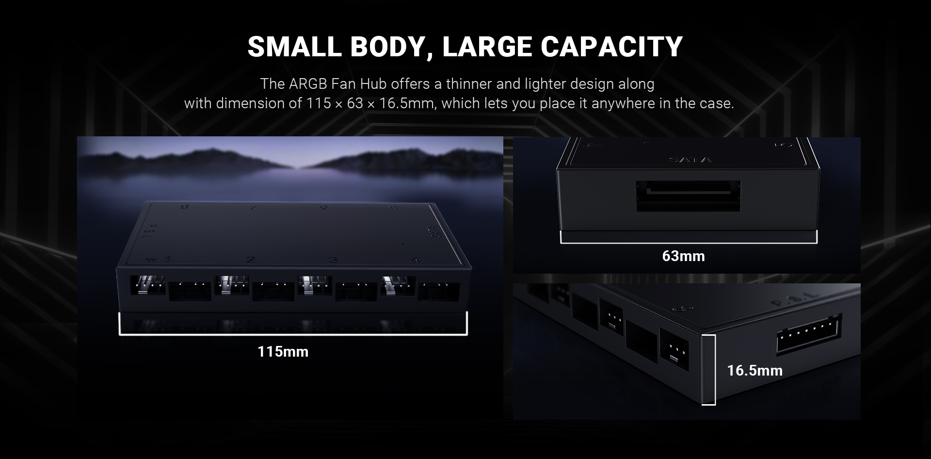 A large marketing image providing additional information about the product ID-COOLING HA-08 Addressable RGB PWM Fan Hub - Additional alt info not provided