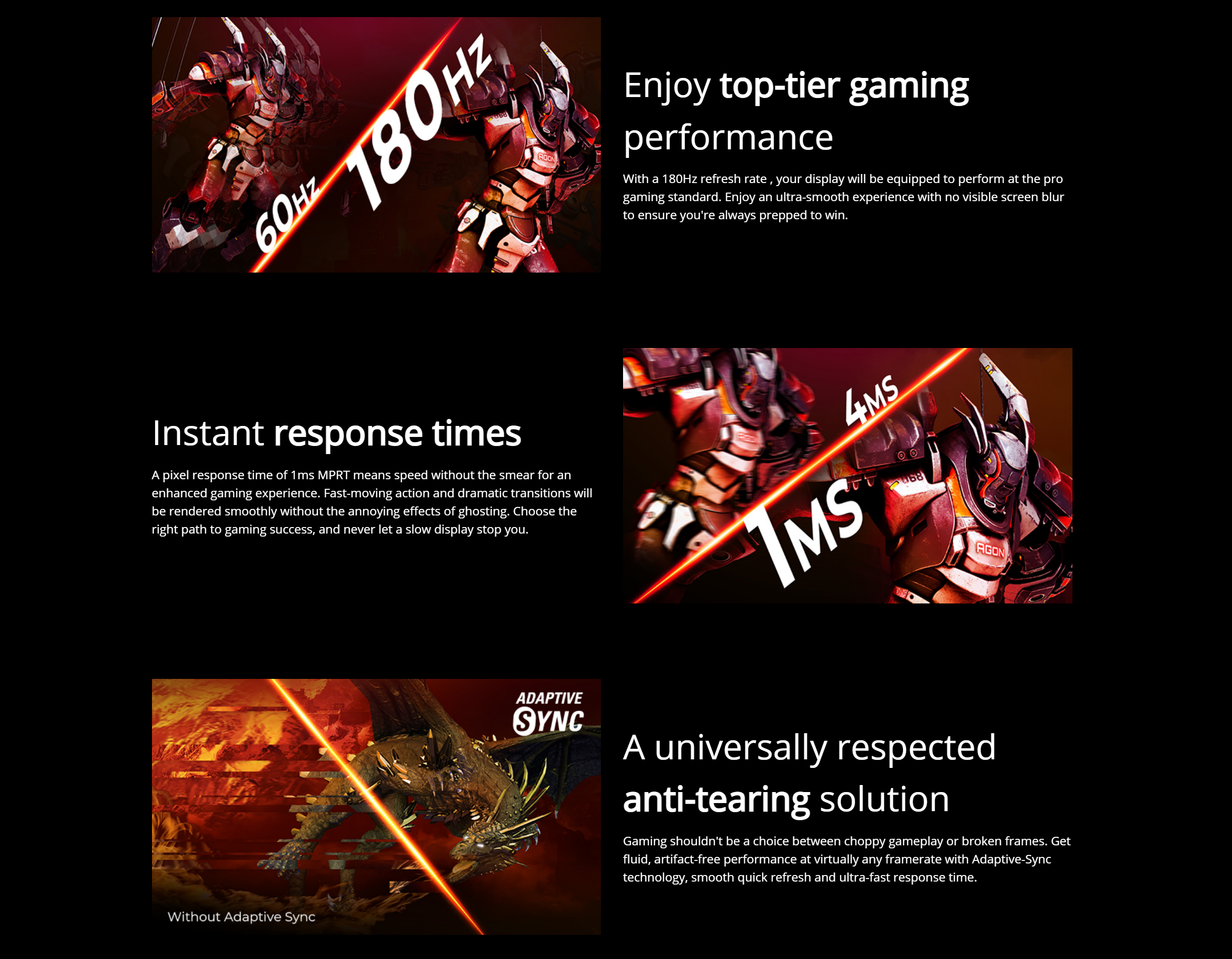 A large marketing image providing additional information about the product AOC Gaming 24G15N - 23.8" FHD 180Hz VA Monitor - Additional alt info not provided