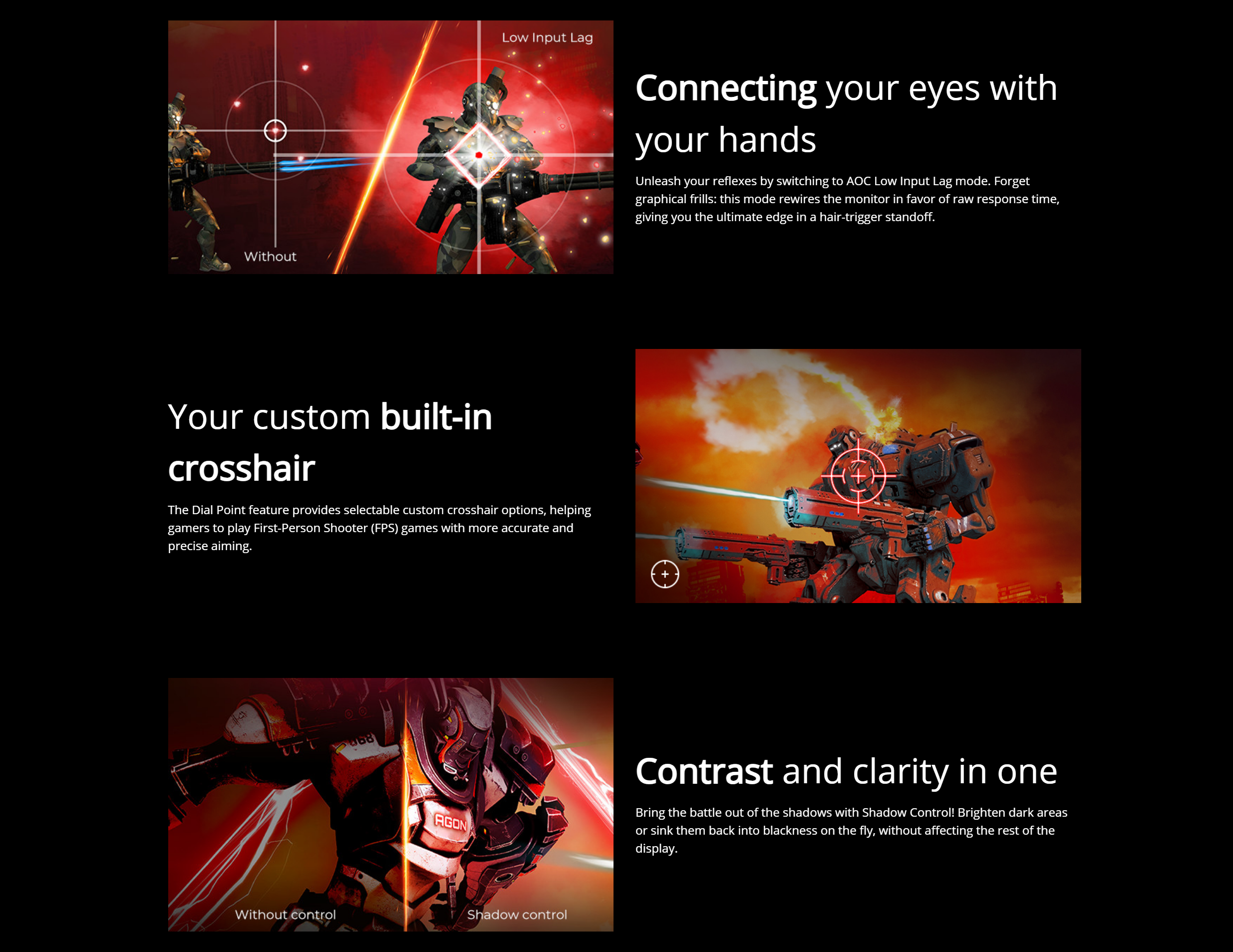 A large marketing image providing additional information about the product AOC Gaming 24G15N - 23.8" FHD 180Hz VA Monitor - Additional alt info not provided