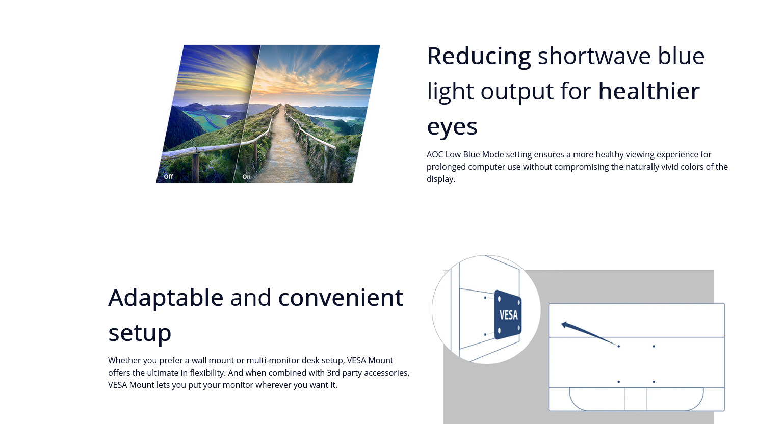 A large marketing image providing additional information about the product AOC 24B20JH2 - 23.8" FHD 100Hz IPS Monitor - Additional alt info not provided