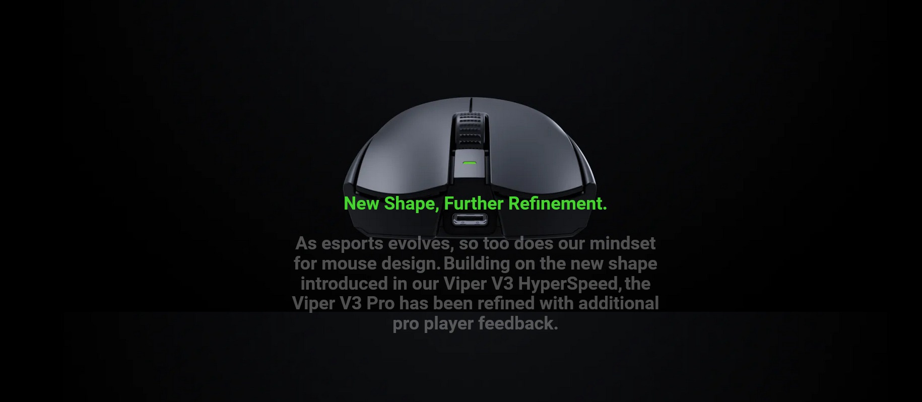 A large marketing image providing additional information about the product Razer Viper V3 Pro - Wireless eSports Gaming Mouse (Black) - Additional alt info not provided