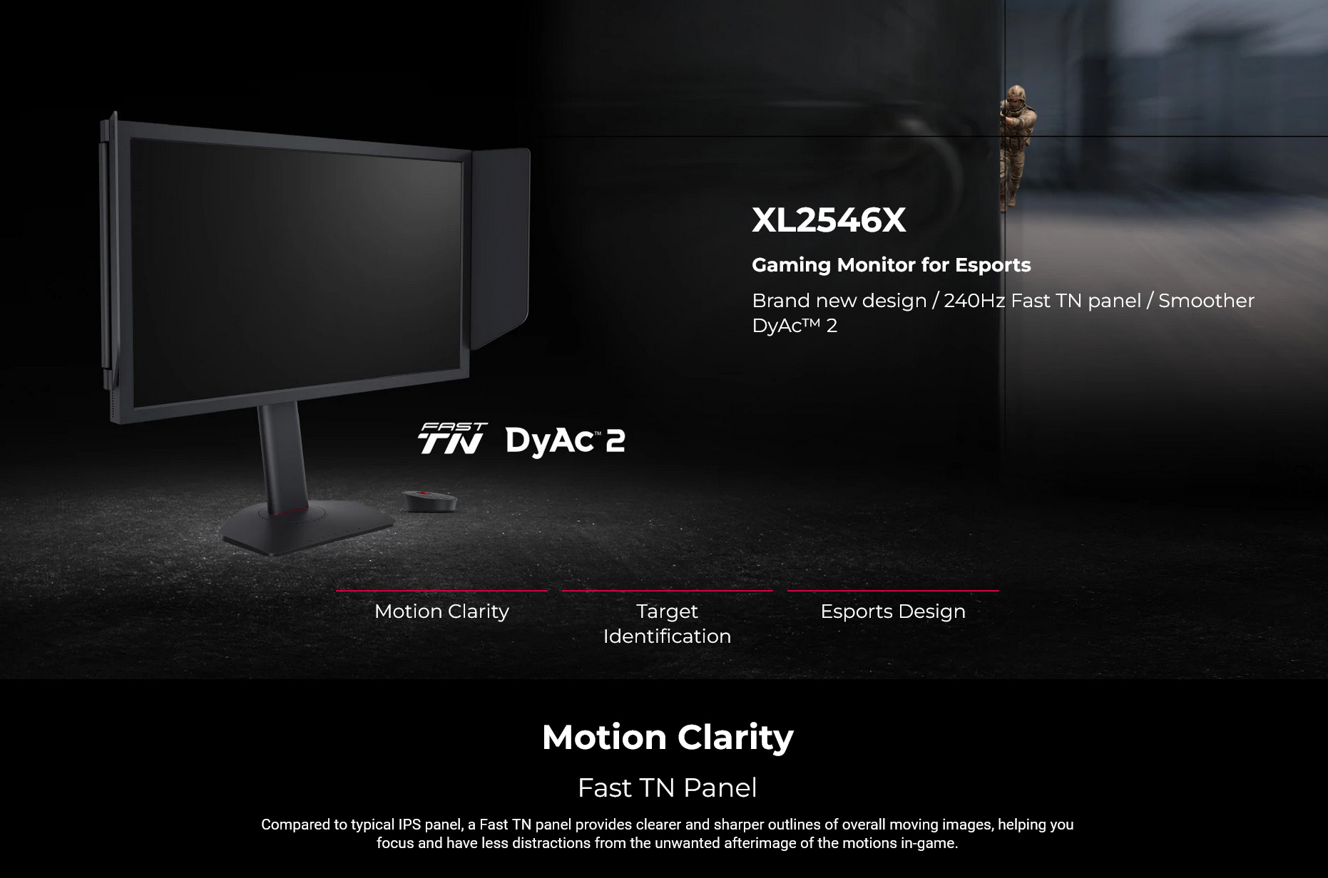 A large marketing image providing additional information about the product BenQ Zowie XL2546X 24.5" 1080p 240Hz Fast TN Monitor - Additional alt info not provided