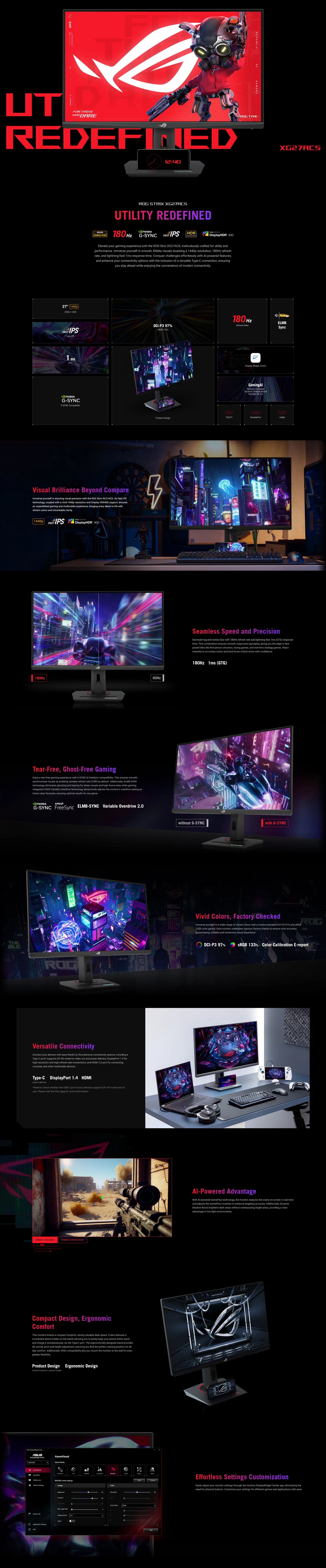 A large marketing image providing additional information about the product ASUS ROG Strix XG27ACS 27" WQHD 180Hz Fast IPS Monitor - Additional alt info not provided