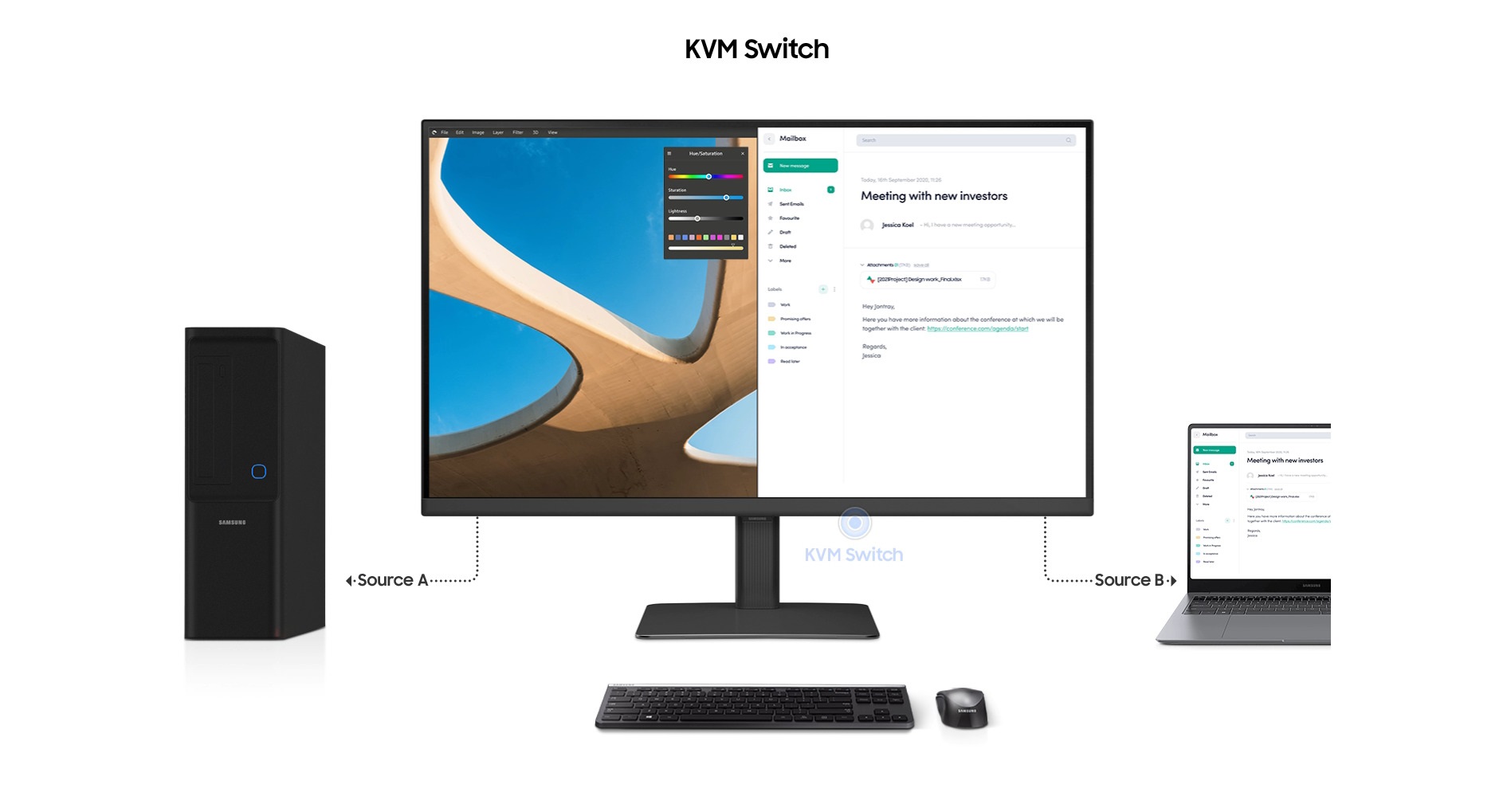 A large marketing image providing additional information about the product Samsung ViewFinity S60UD 32" 1440p 100Hz IPS Monitor - Additional alt info not provided