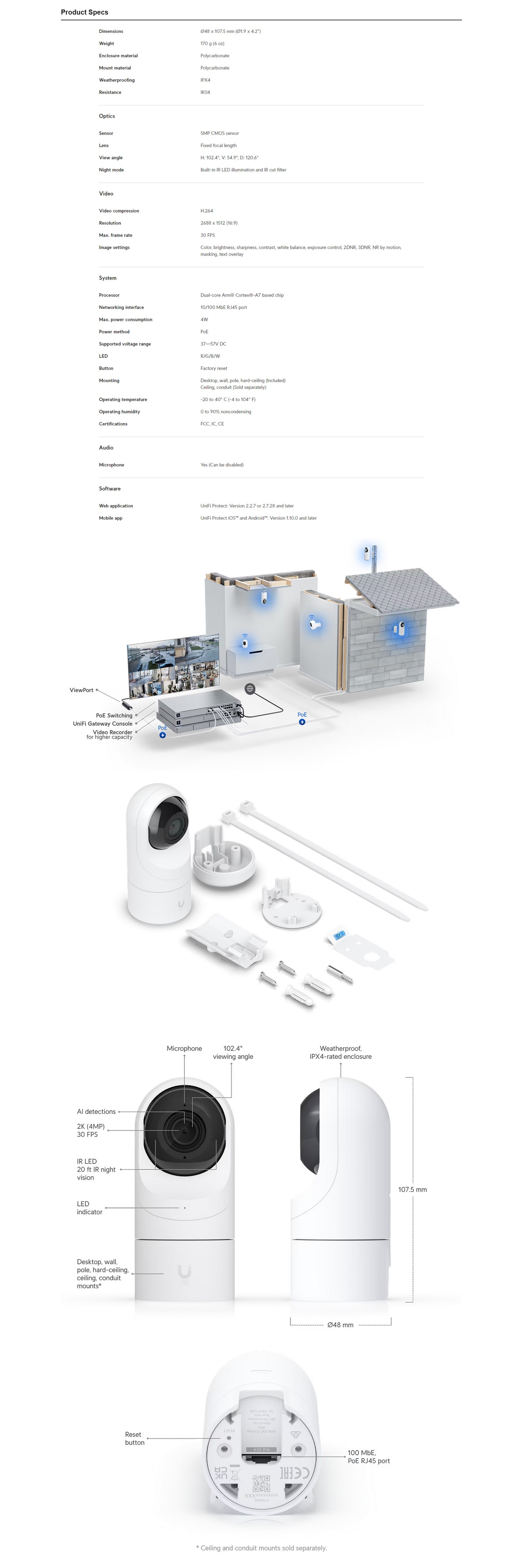 A large marketing image providing additional information about the product Ubiquiti UniFi G5 Flex 2K HD PoE IP Camera - Additional alt info not provided