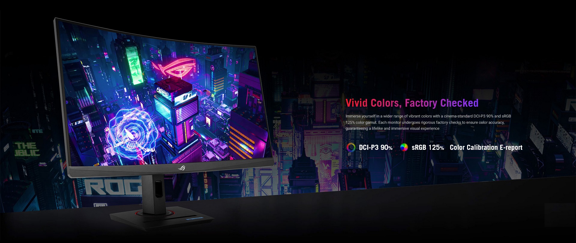 A large marketing image providing additional information about the product ASUS ROG Strix XG32WCS 32" Curved 1440p 180Hz Fast VA Monitor - Additional alt info not provided