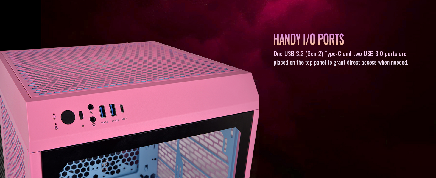 A large marketing image providing additional information about the product Thermaltake The Tower 200 - Mini Tower Case (Bubble Pink) - Additional alt info not provided