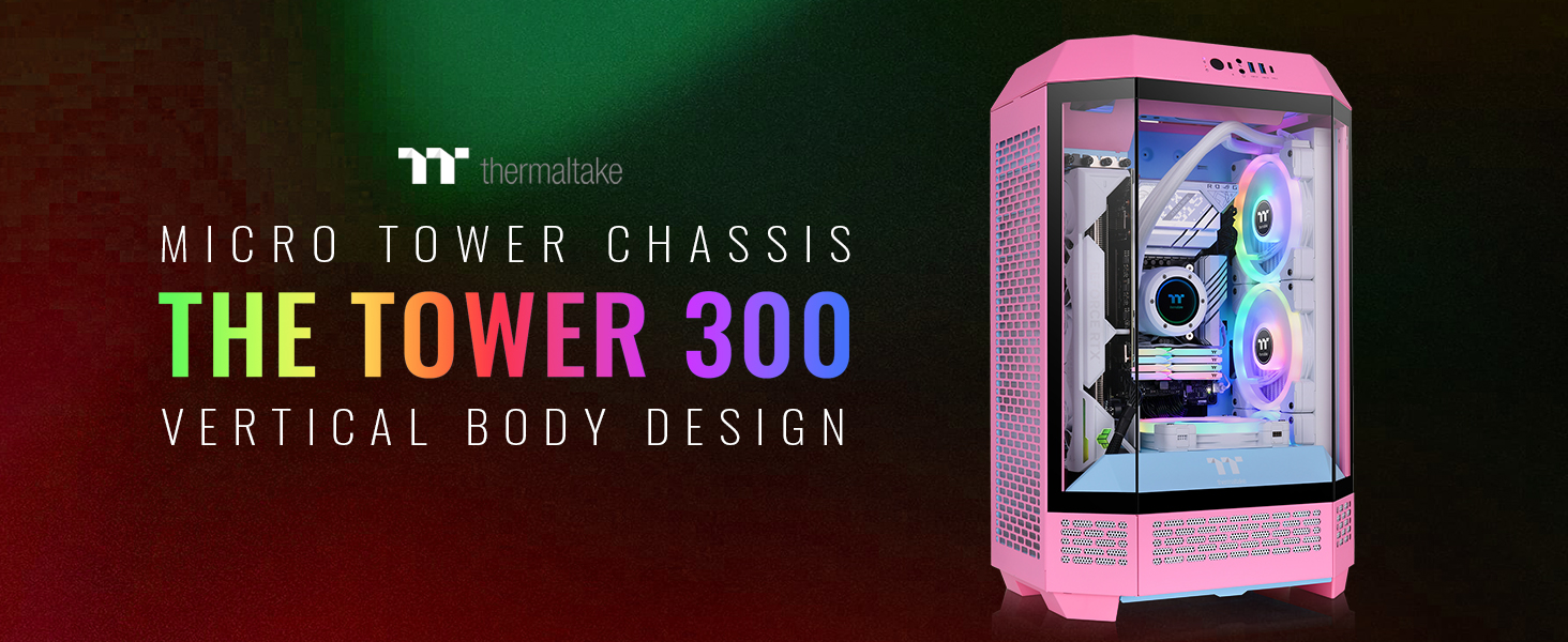 A large marketing image providing additional information about the product Thermaltake The Tower 300 - Micro Tower Case (Bubble Pink) - Additional alt info not provided