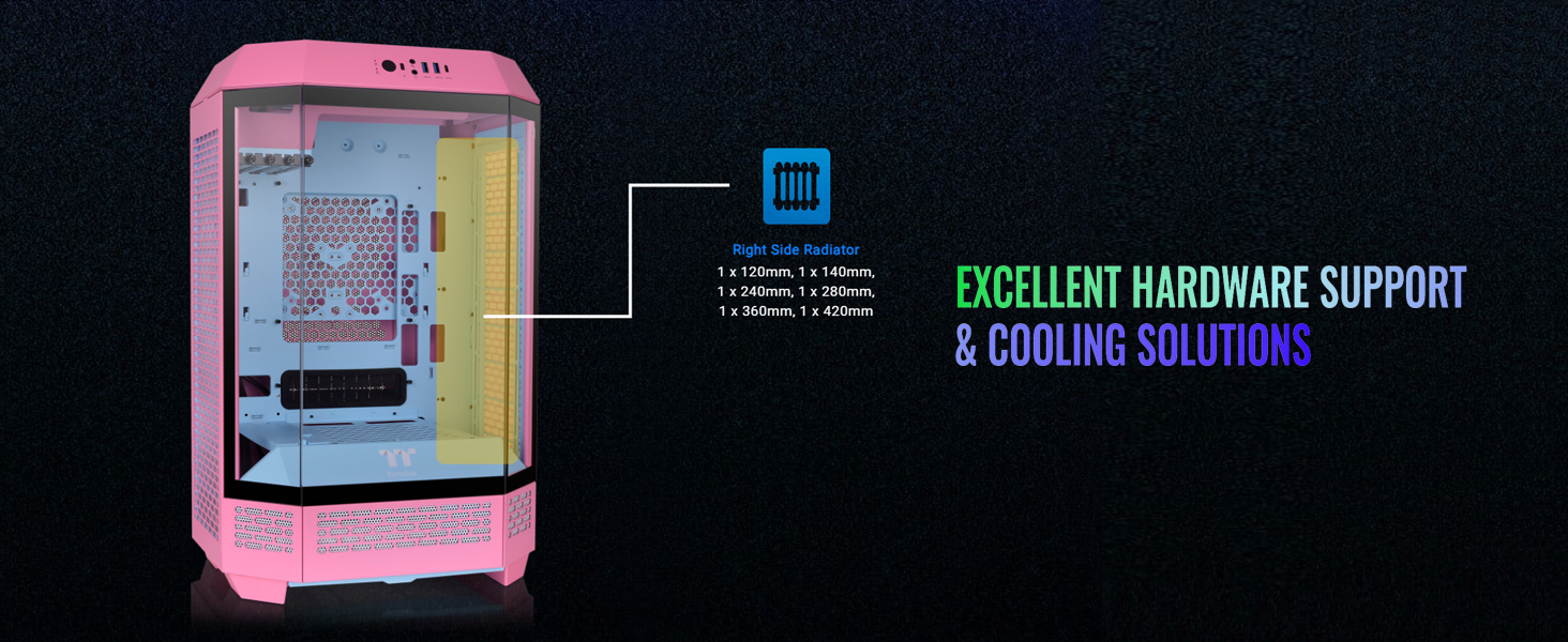 A large marketing image providing additional information about the product Thermaltake The Tower 300 - Micro Tower Case (Bubble Pink) - Additional alt info not provided