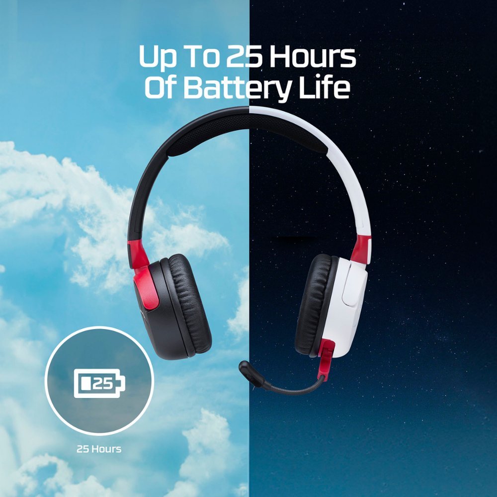 A large marketing image providing additional information about the product HyperX Cloud Mini Wireless - Compact Headset for Young Gamers (White) - Additional alt info not provided