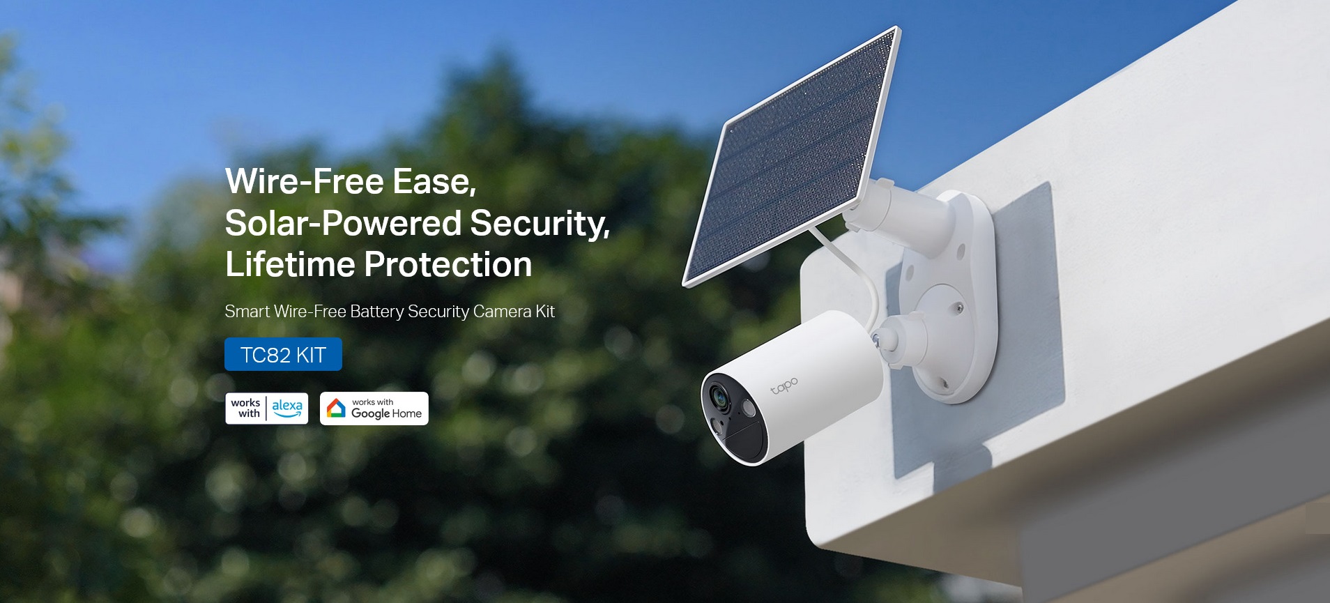 A large marketing image providing additional information about the product TP-Link Tapo TC82 KIT - Solar-Powered Security Camera Kit - Additional alt info not provided