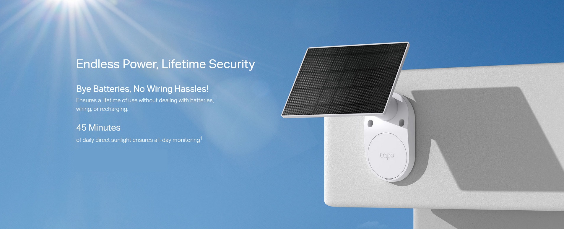 A large marketing image providing additional information about the product TP-Link Tapo TC82 KIT - Solar-Powered Security Camera Kit - Additional alt info not provided