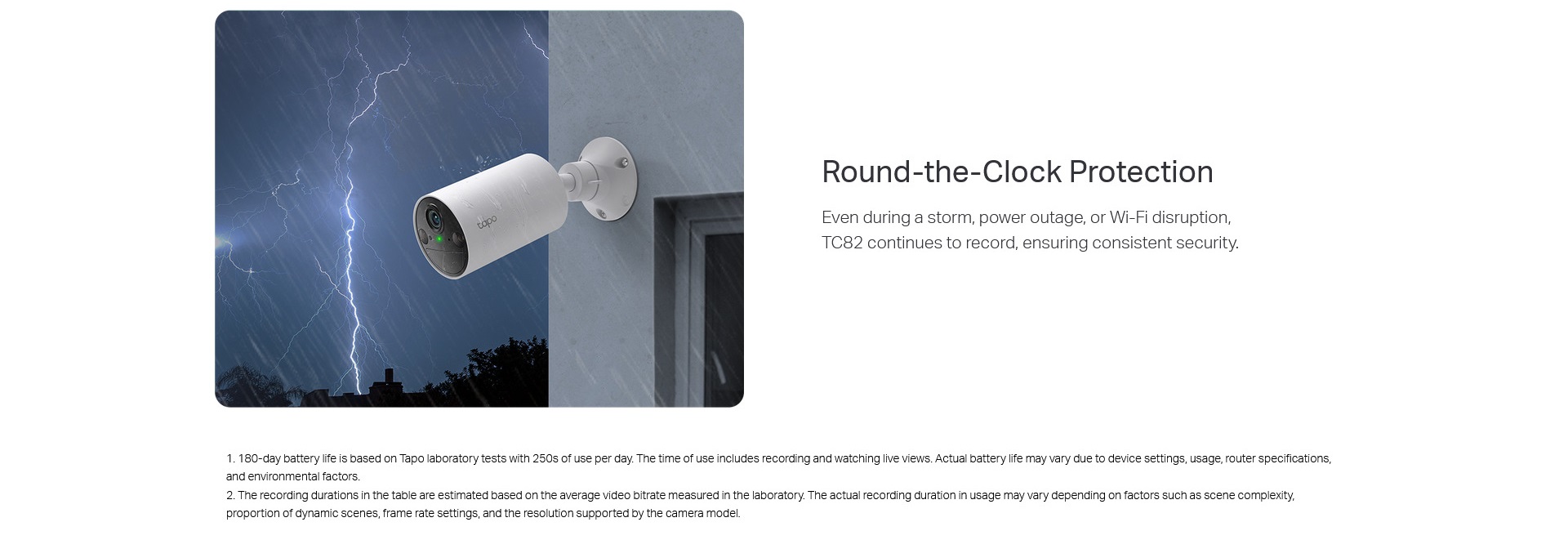 A large marketing image providing additional information about the product TP-Link Tapo TC82 - Smart Wire-Free Indoor/Outdoor Security Camera - Additional alt info not provided